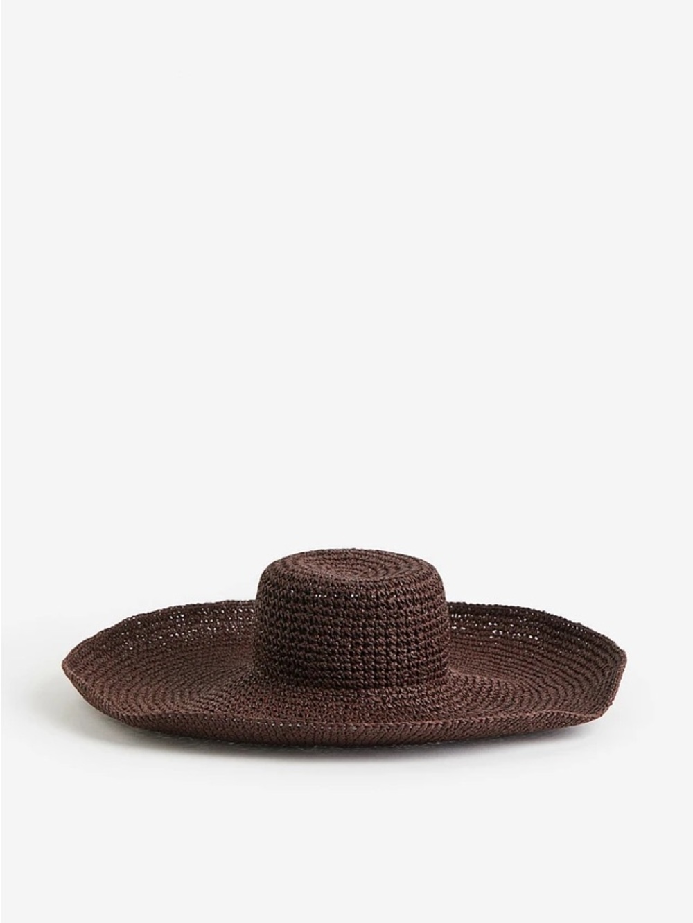 Women’s Wide Brim Straw Sun Hat - Dark Brown